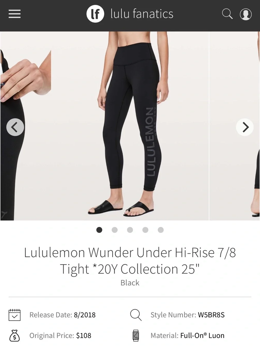 lululemon athletica High-Rise 7/8 Leggings in Black with Side Logo